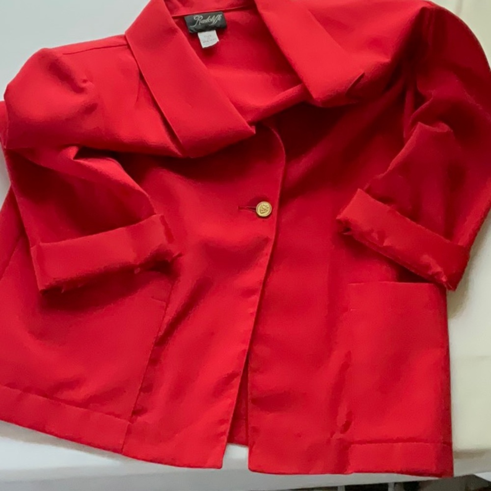 Vintage Radcliffe red lightweight blazer size 12 - Picture 5 of 10